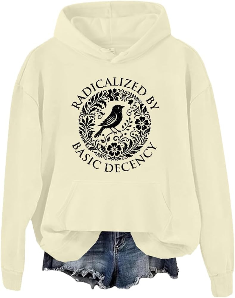 Radicalized by Basic Decency Sweatshirt, Vintage Floral T Shirts for Women | Amazon (US)