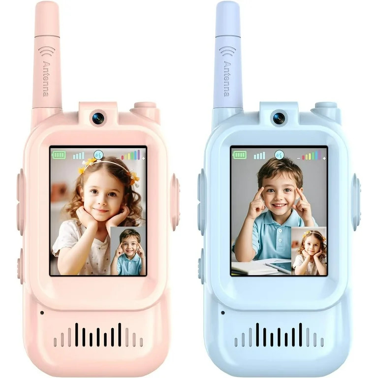 Video Walkie Talkies for Kids (2 Pack, Blue & Pink) – Rechargeable Toy Radios with Screen Displ... | Walmart (US)
