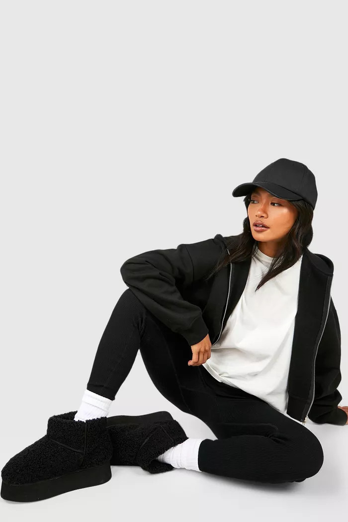 Borg Ultra Mini Platform Cosy Boots | Boohoo.com (UK & IE)