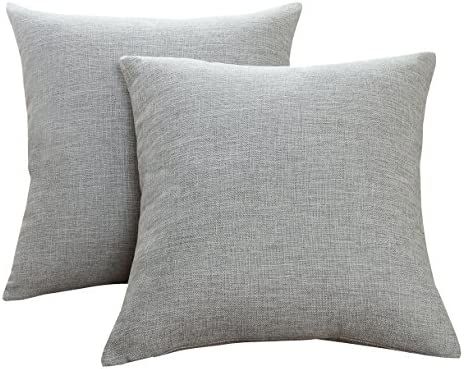 MERNETTE Pack of 2, Linen Decorative Square Throw Pillow Cover Cushion Covers Pillowcase, Home De... | Amazon (US)
