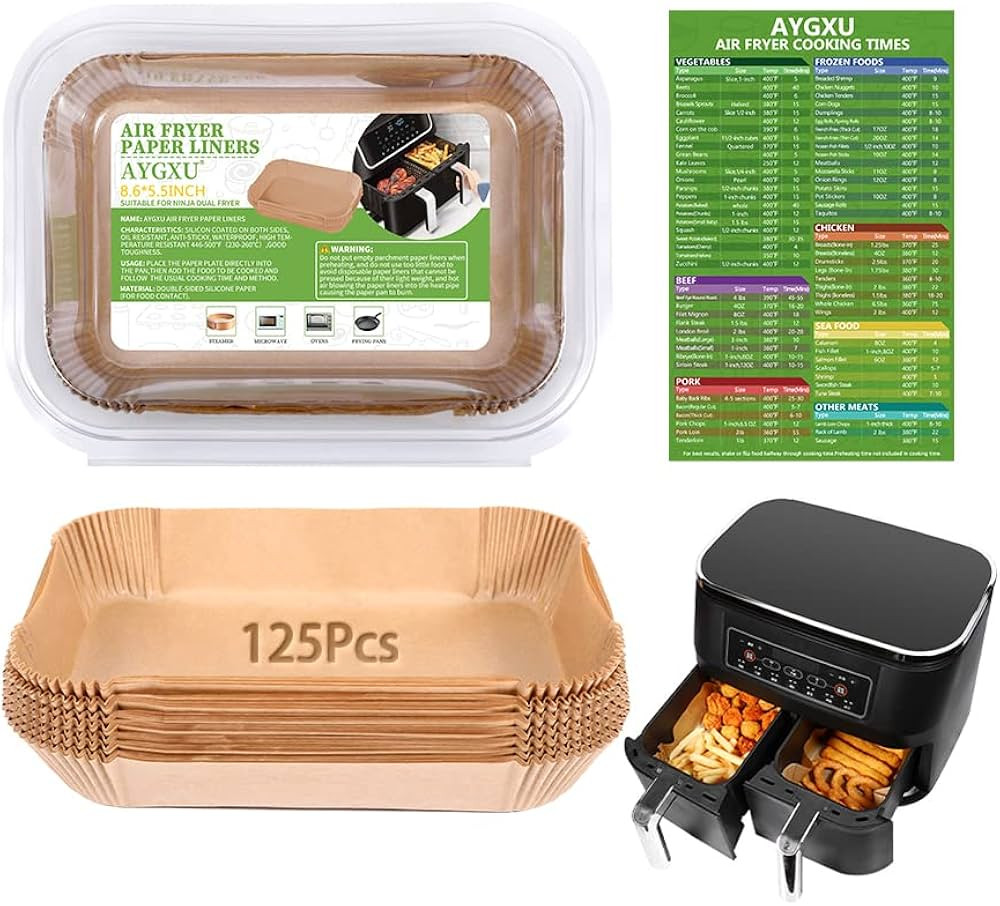 (125PCS) Air Fryer Liners, Air Fryer Disposable Paper Liner for Ninja Dual Air Fryer, Ninja Air f... | Amazon (US)