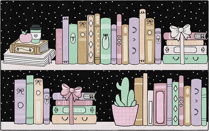 Flagship Carpets Schoolgirl Style Book Club Bookshelf with Dots Educational Area Rug for Kids Roo... | Amazon (US)