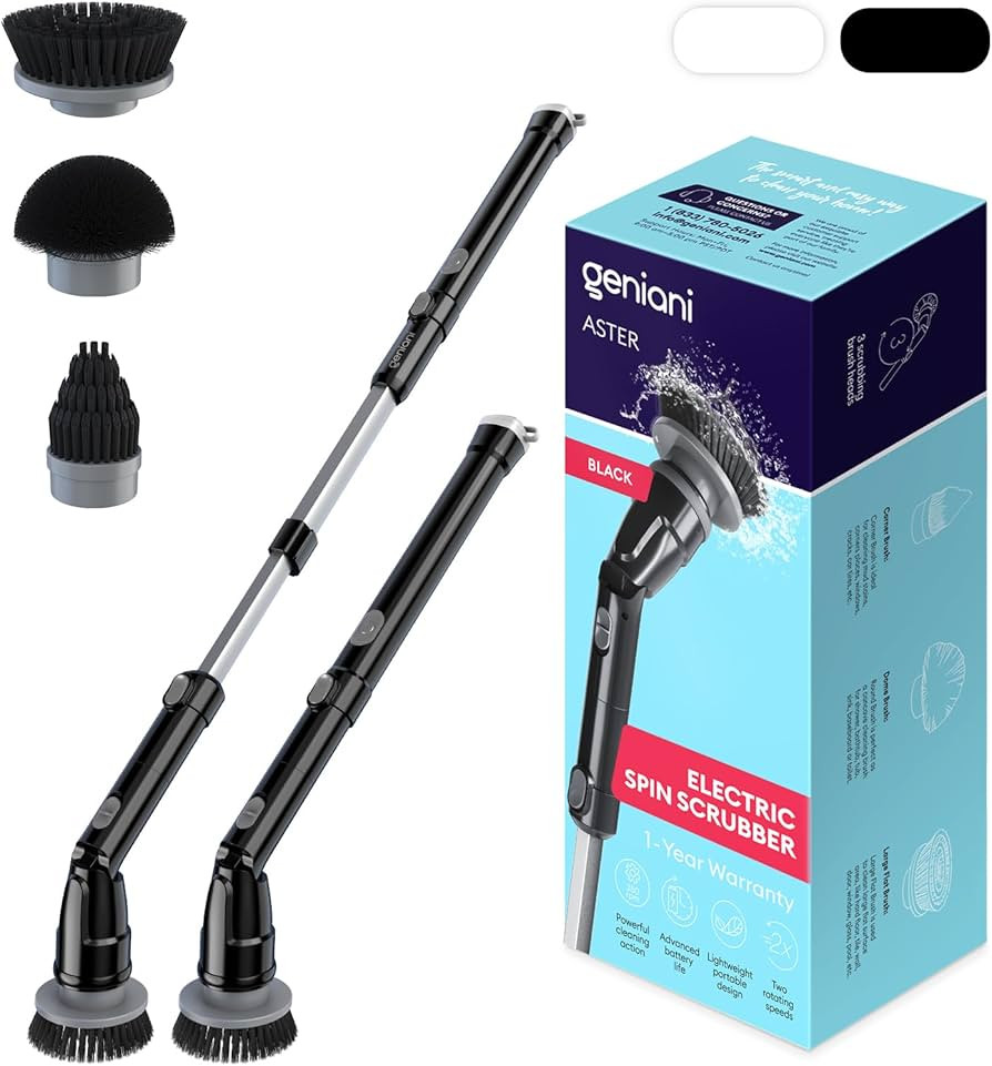 GENIANI Electric Spin Scrubber, 360 Cordless Powerful Scrub Brush for Cleaning Bathroom, Tile, Fl... | Amazon (US)