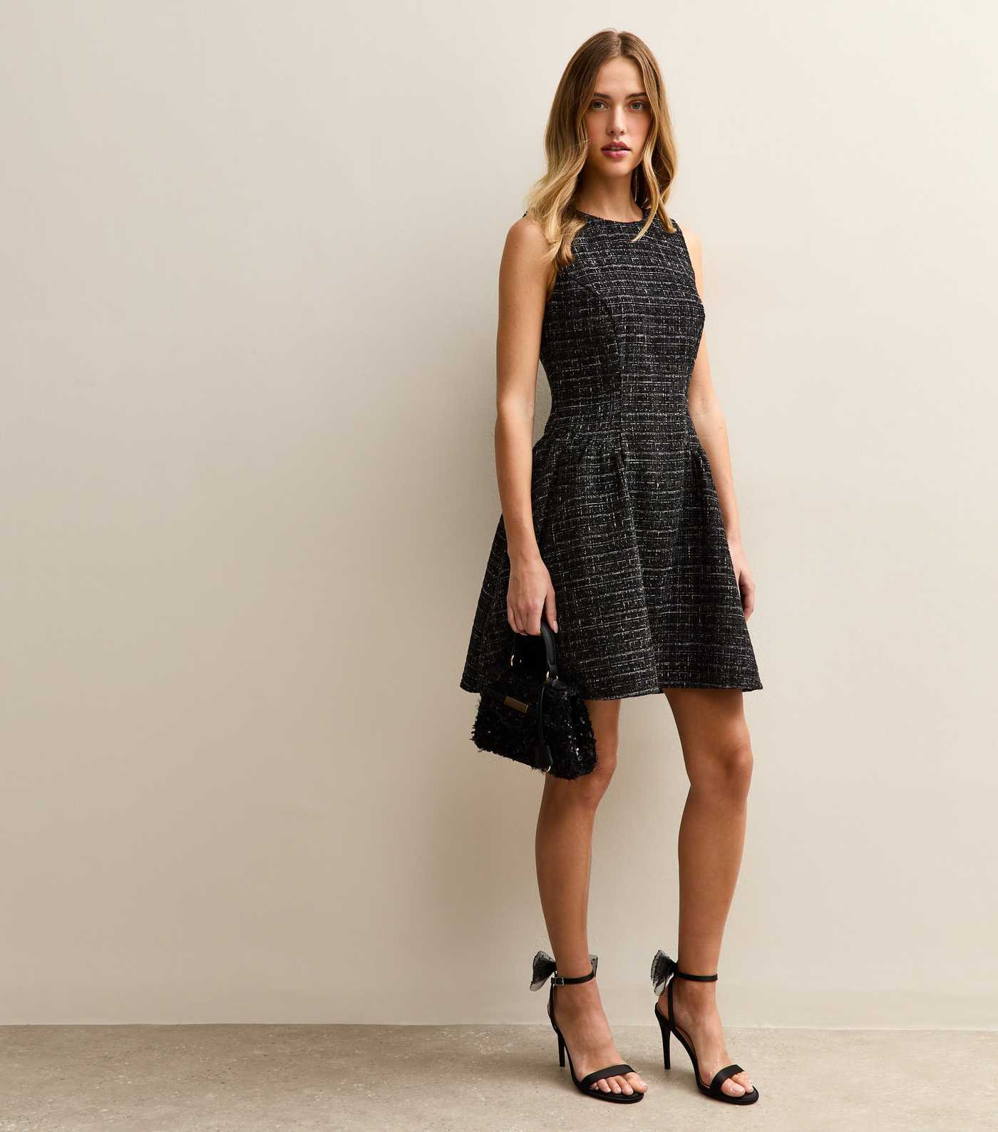 Black Boucle Sleeveless Mini Dress | New Look | New Look (UK)