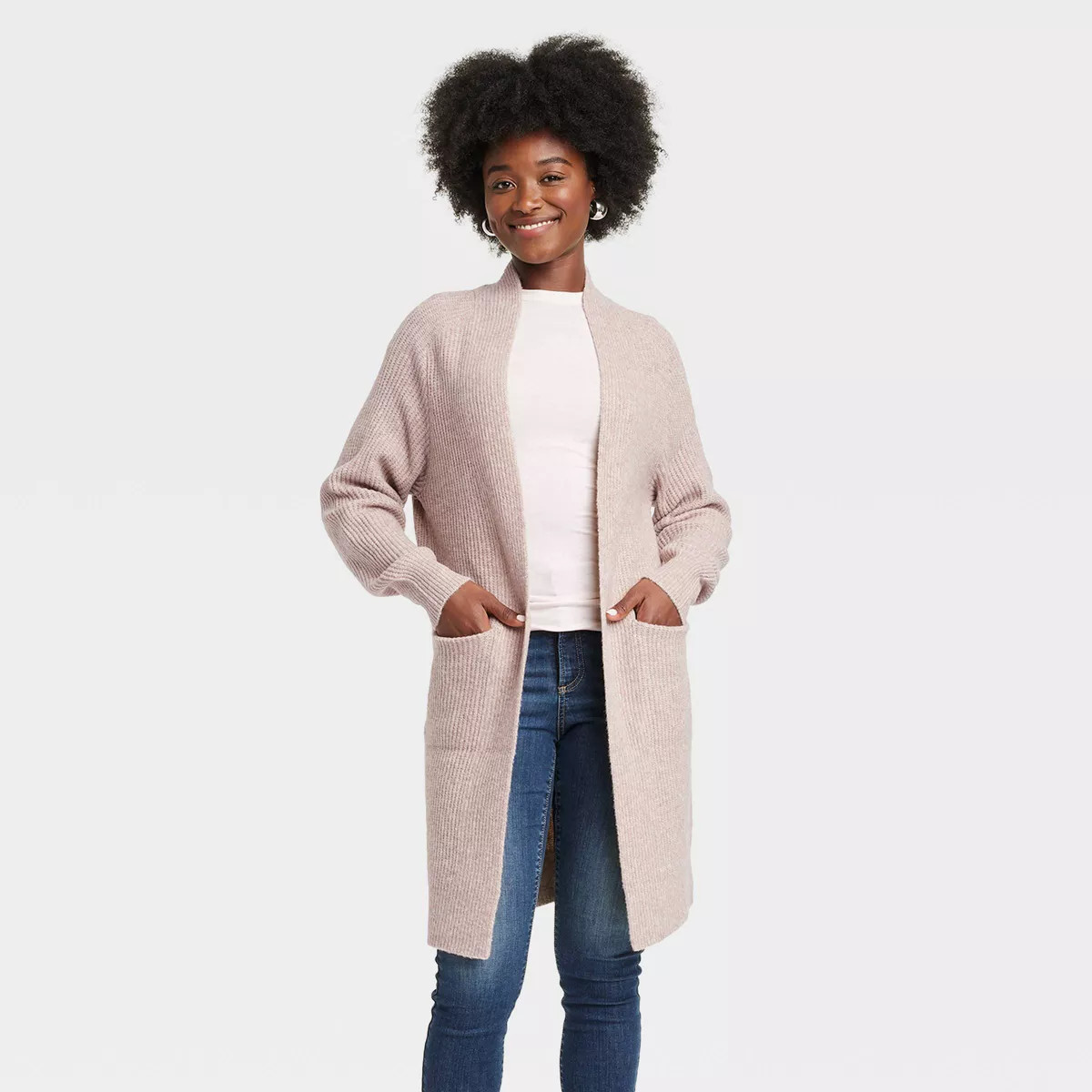Women's Cozy Knit Cardigan - Universal Thread™ Tan S | Target