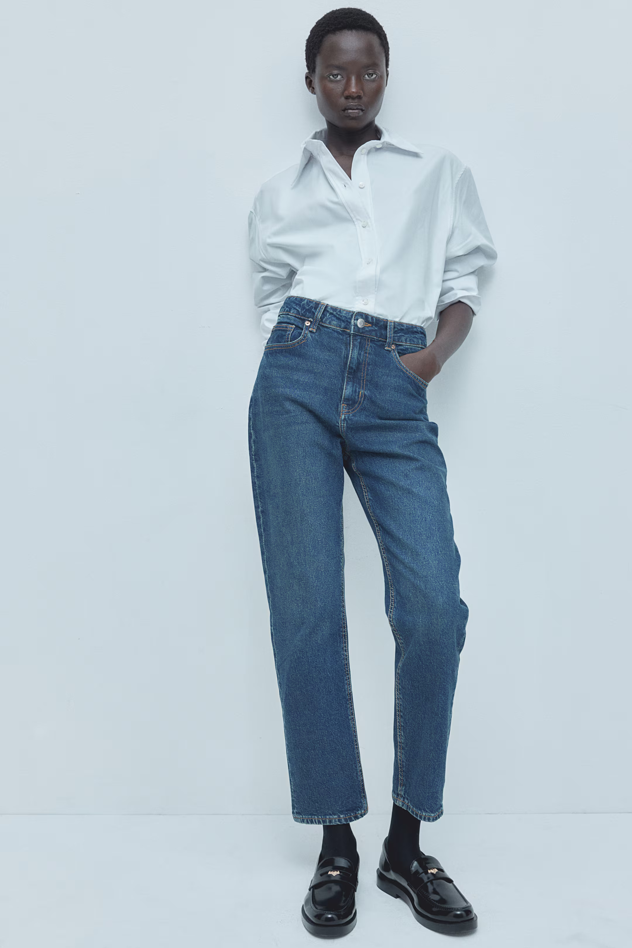 Slim Mom High Ankle Jeans - Denim blue - Ladies | H&M US | H&M (US + CA)