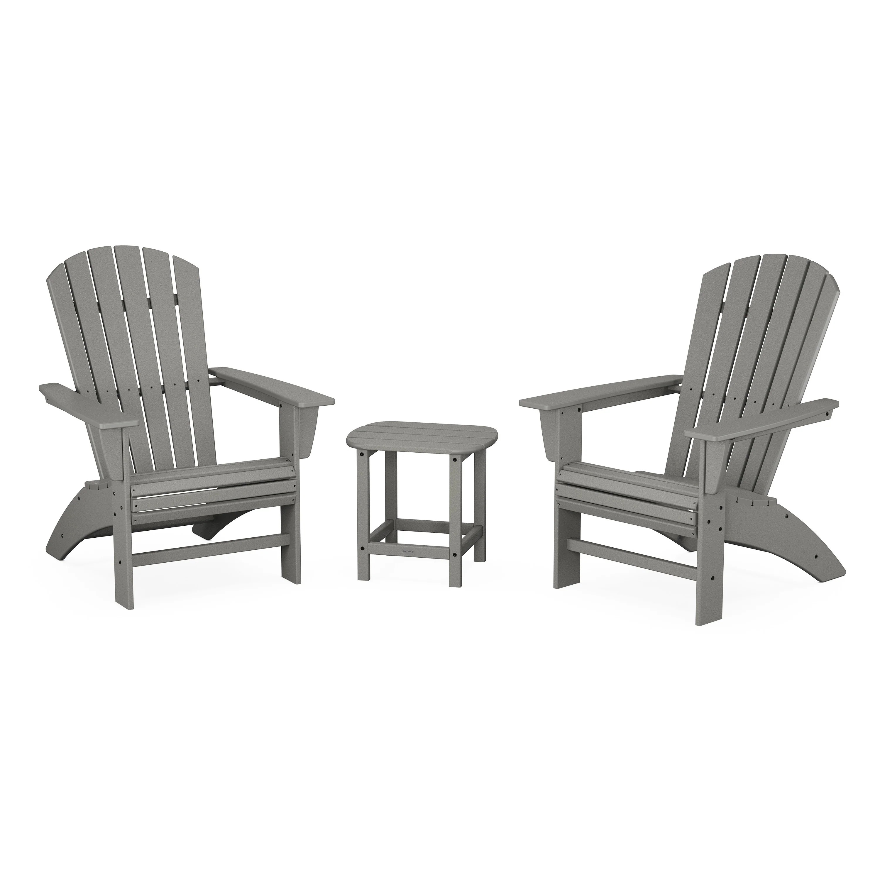 Nautical 3-Piece Curveback Adirondack Set | POLYWOOD