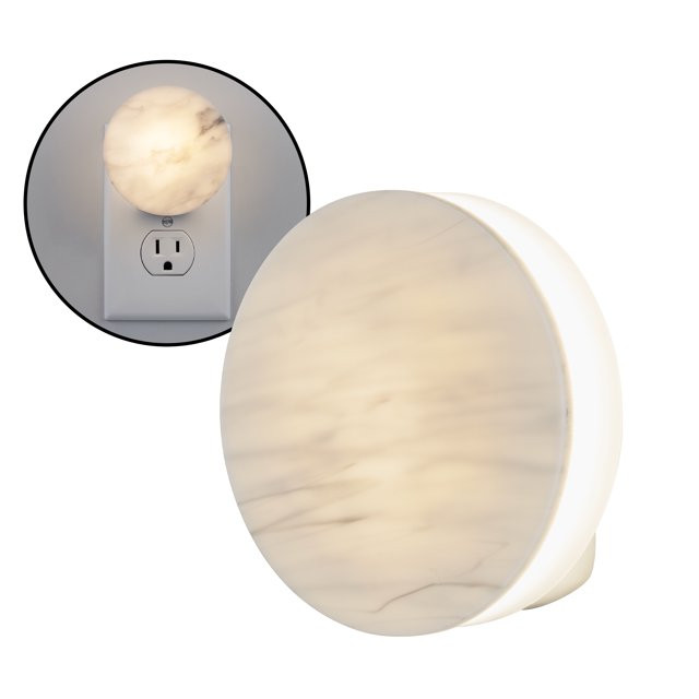 Better Homes & Gardens LED Night Light, Light Sensing, 4 in, Marble Design | Walmart (US)