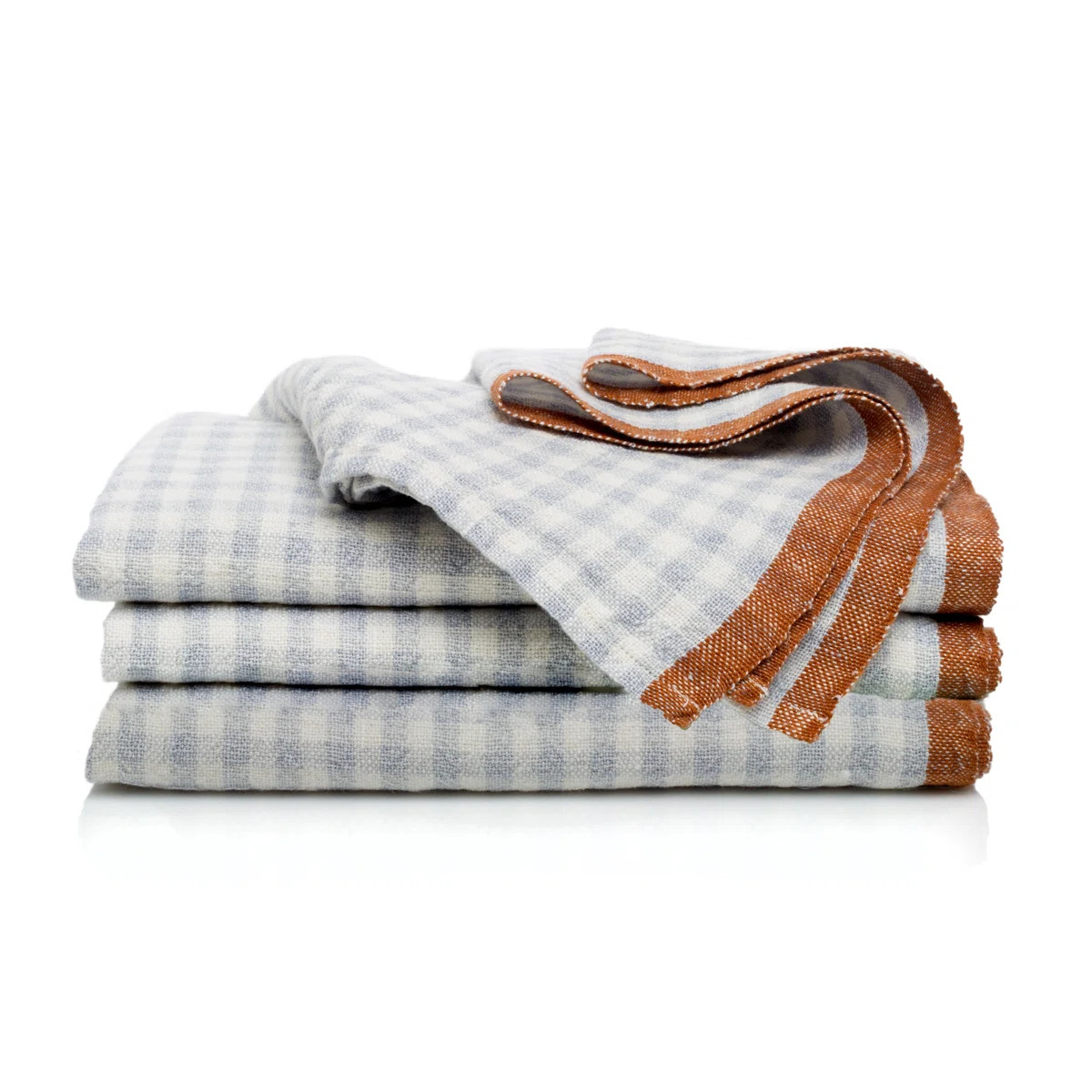 Gingham Linen Square Napkins (Set of 4) | Perigold