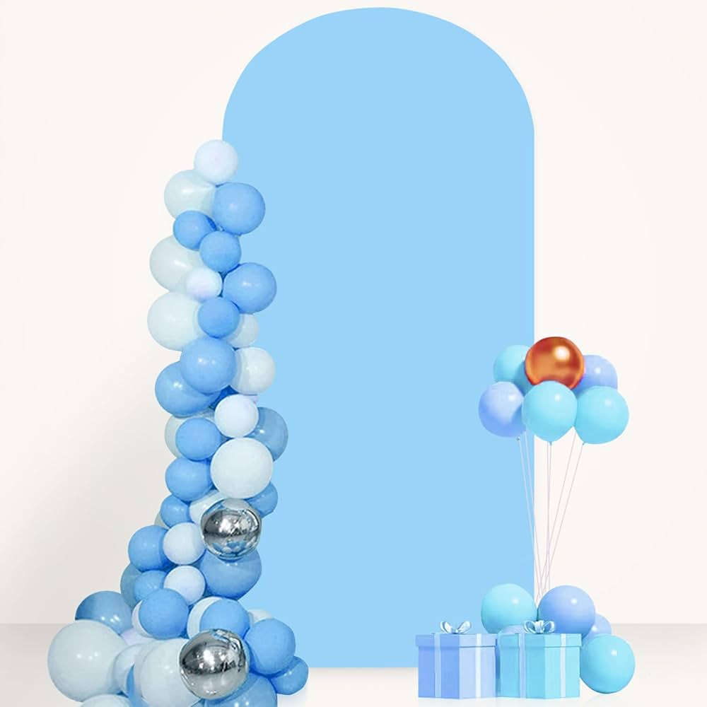 Spandex Arch Cover Baby Blue 6.6 FT Arch Backdrop Cover Chiara Round Top Arch Covers Stretchy Bac... | Amazon (US)