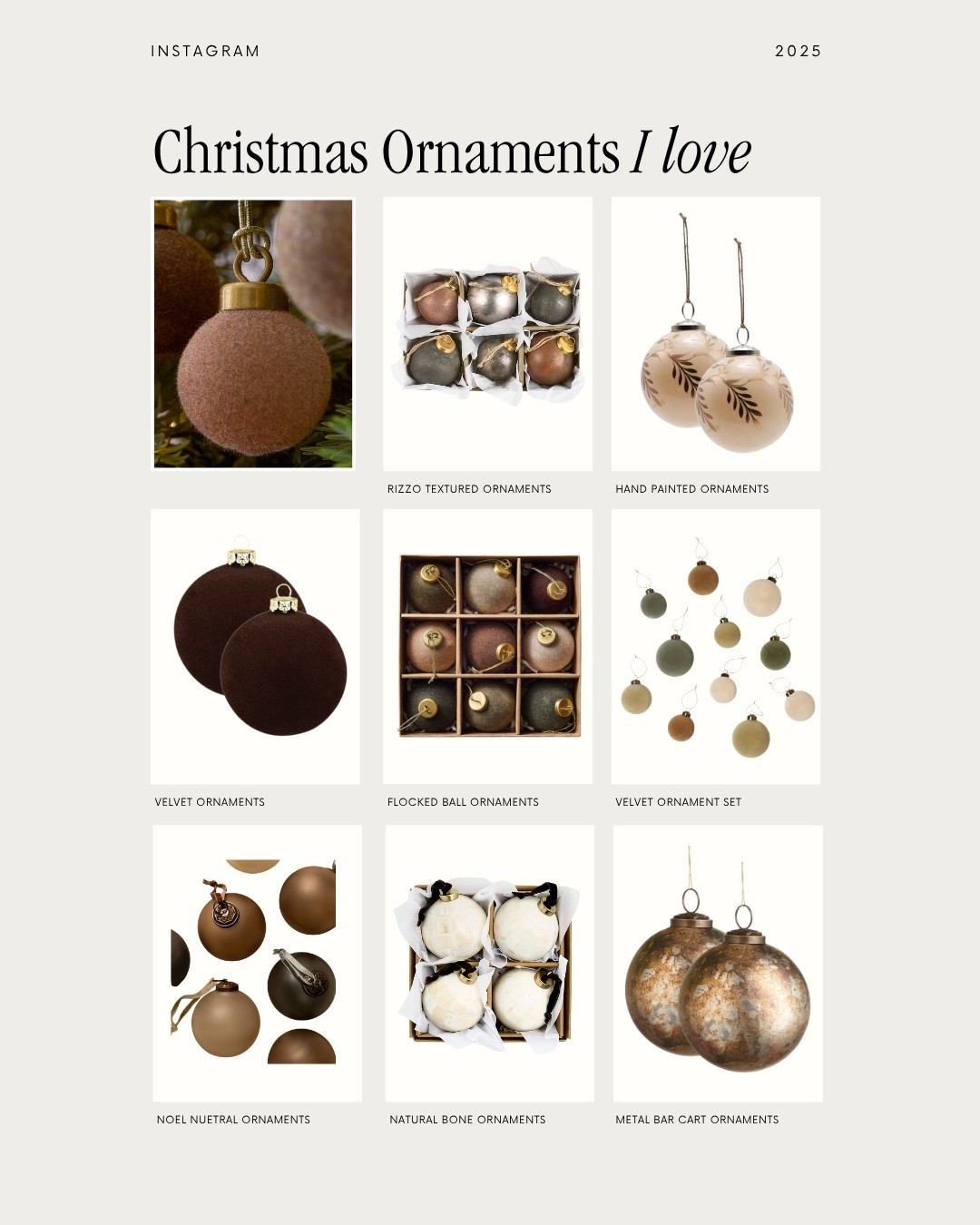 I’ve been loving these Christmas ornaments this year. Each one feels special and adds a little extra magic to the tree.

#LTKHoliday #LTKSeasonal #LTKHome