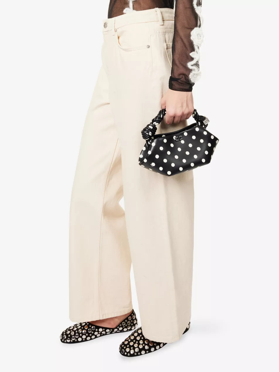 Bou Mini Polka Dot-Print Leather-Blend Top-Handle Bag | Selfridges