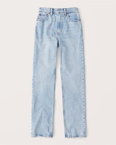 90s Ultra High Rise Acid Wash Straight Jeans | Abercrombie & Fitch (US)