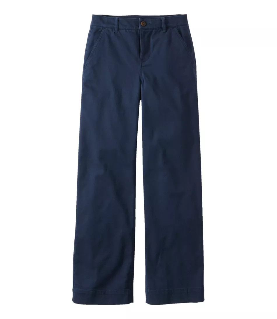 Women's Comfort Stretch Pants, Mid-Rise Wide-Leg Chino | L.L. Bean