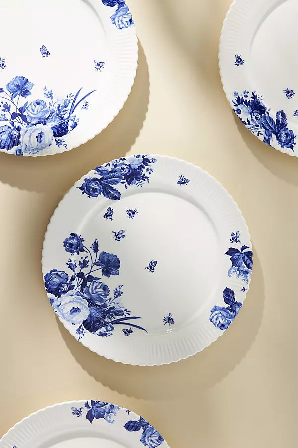 Abi Dinner Plates, Set of 4 By Anthropologie in Blue Size S/4 dinner | Anthropologie (US)