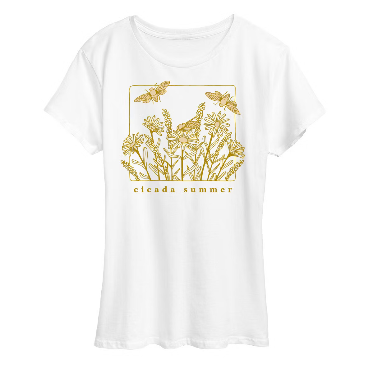 Women's - Instant Message - Cicada Summer Flowers Short Sleeve Graphic T-Shirt | Target