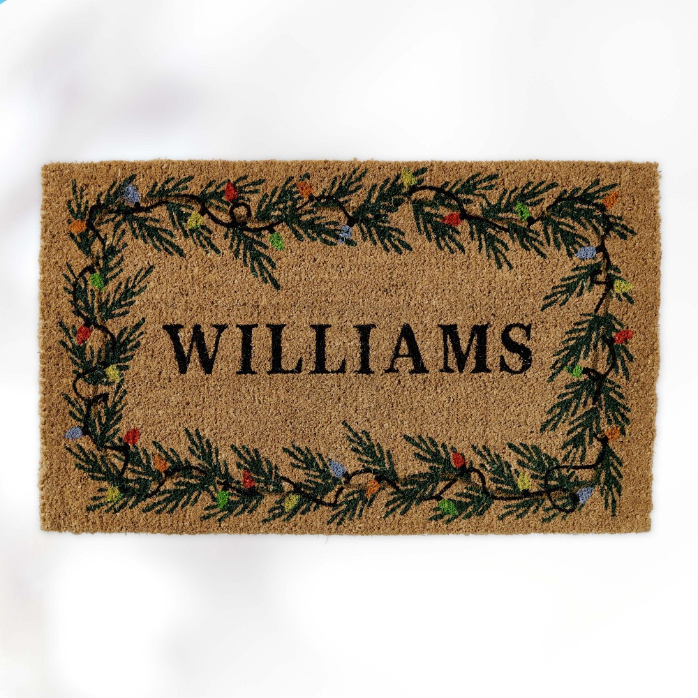 Williams Sonoma Evergreen Garland Doormat | Williams-Sonoma