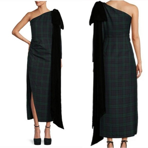 Antonio Melani Born on Fifth Jennings One Shoulder Plaid Velvet Maxi Dress | Poshmark