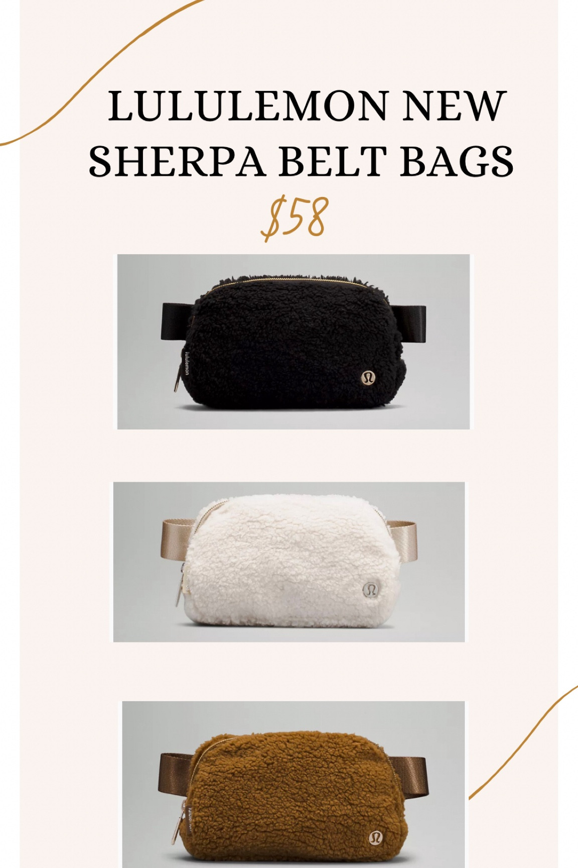 run! New lululemon fleece belt bags! in stock in 3 colors! Only $58! I snagged the burnt caramel! 

#beltbags #lululemon #lululemonbeltbag #trending #fallbeltbag #fallbags 

#LTKSeasonal #LTKunder100