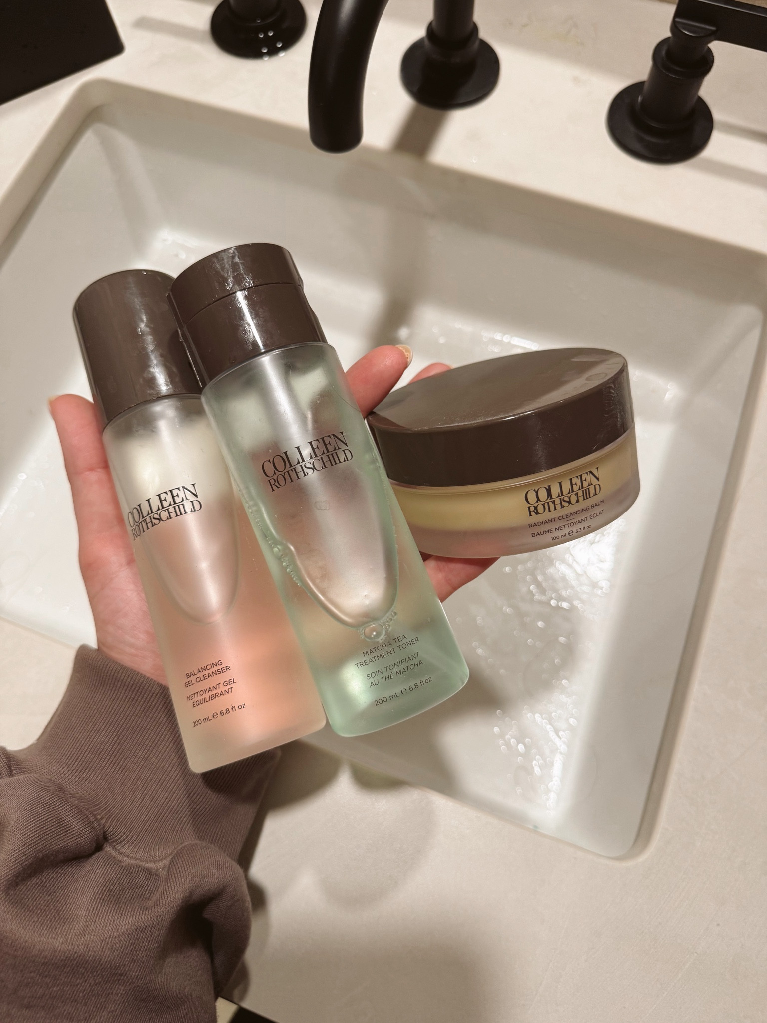 My evening routine to wash the day away! I start with the melting balm, followed by gel cleanser, and end it with the matcha toner. 

#LTKBeauty #LTKStyleTip