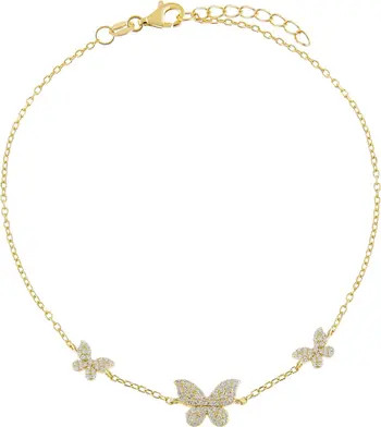Pave Triple Butterfly Anklet | Nordstrom