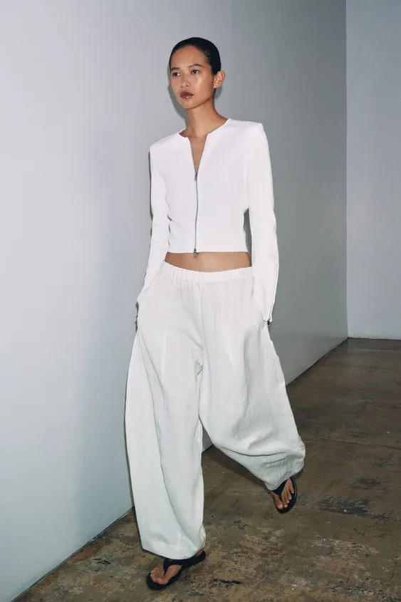 KNIT CARDIGAN WITH ZIPS | Zara UK