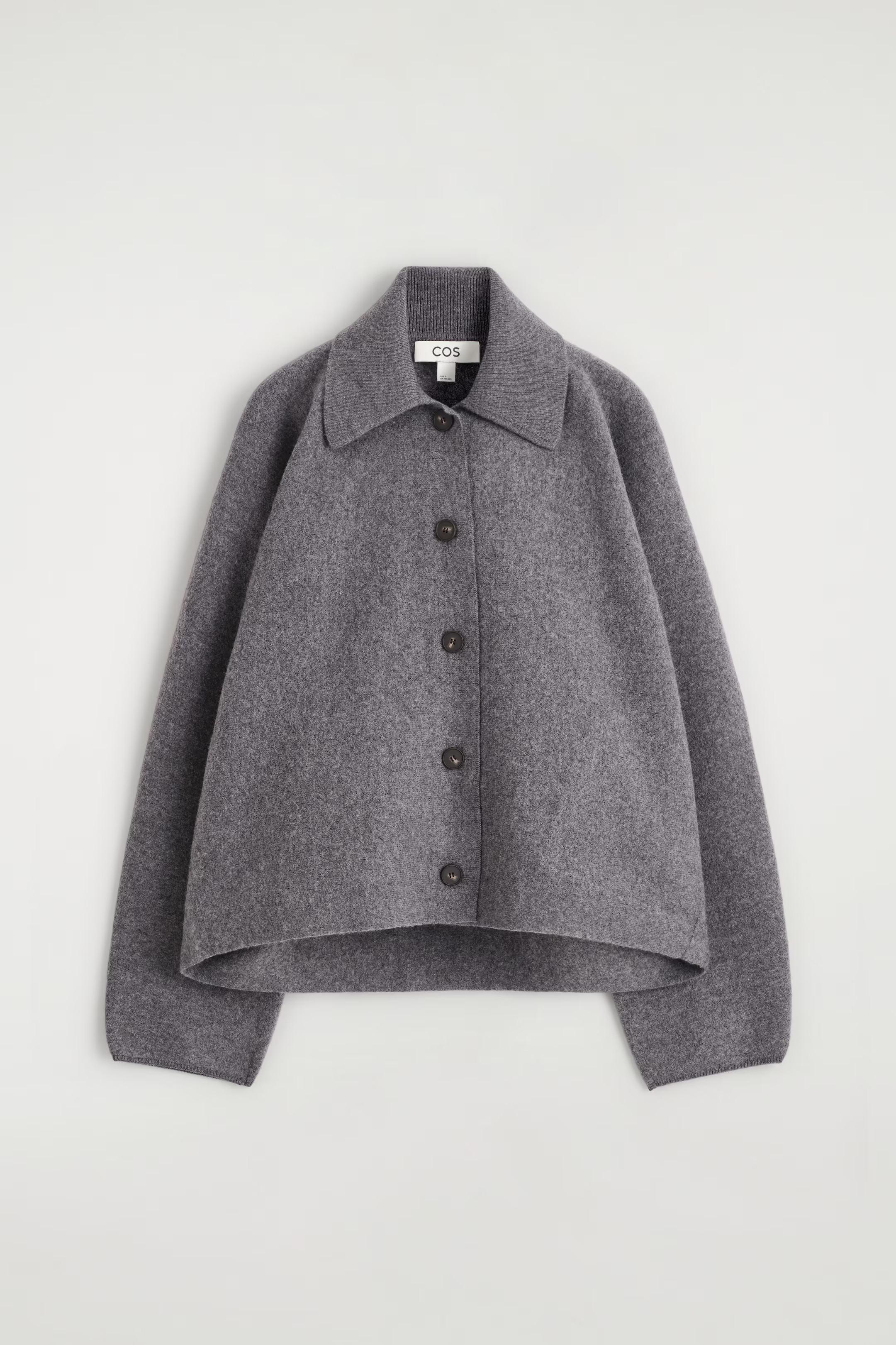 SKULPTURALE KURZJACKE AUS MERINOWOLLE - GRAU MELIERT | COS DE | COS (EU)