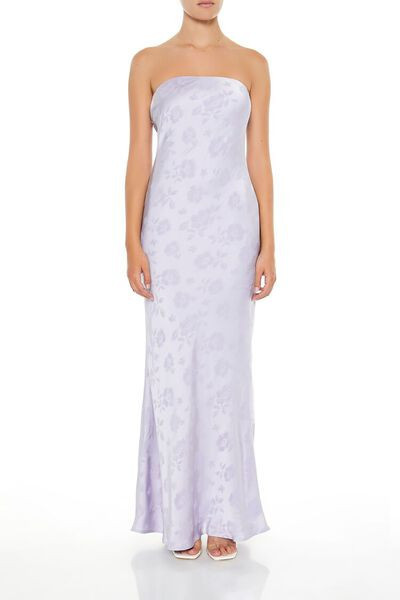 Satin Floral Jacquard Maxi Dress | Forever 21