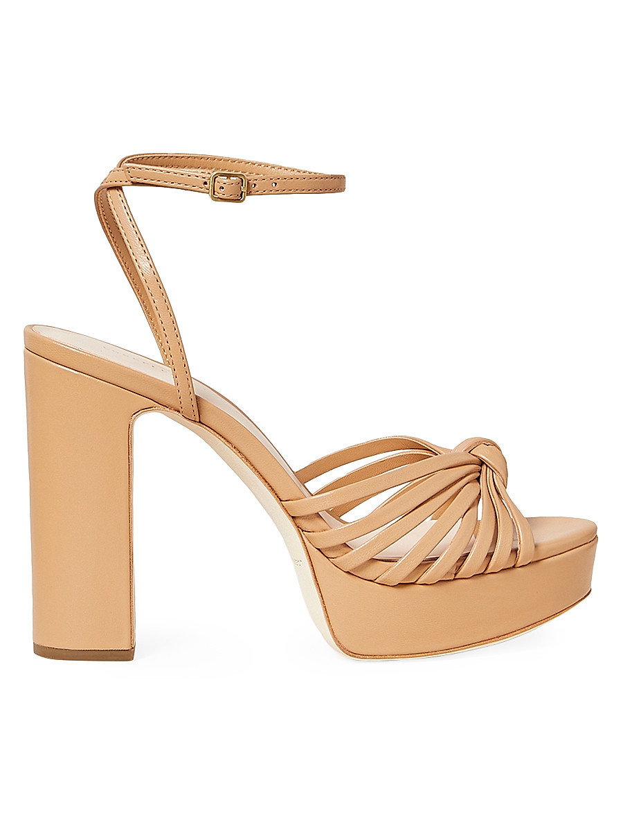 Women's Rivka 120MM Leather Knot Platform Sandals - Dune - Size 12 | Saks Fifth Avenue
