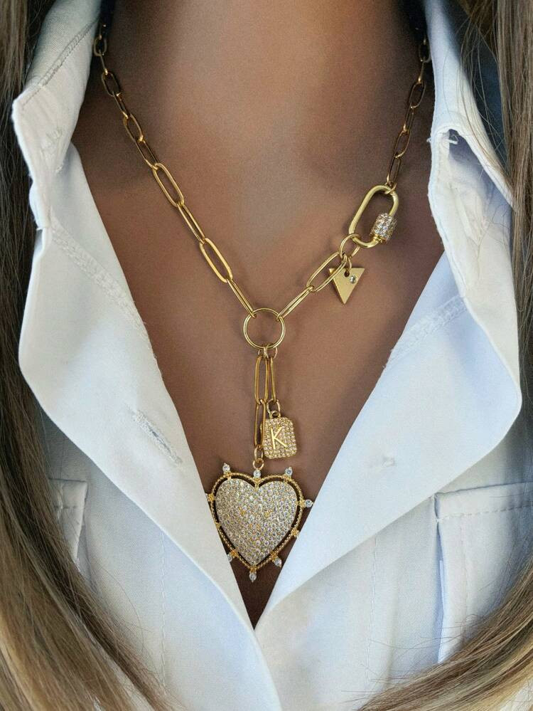 Heart Initial Necklace | SHEIN