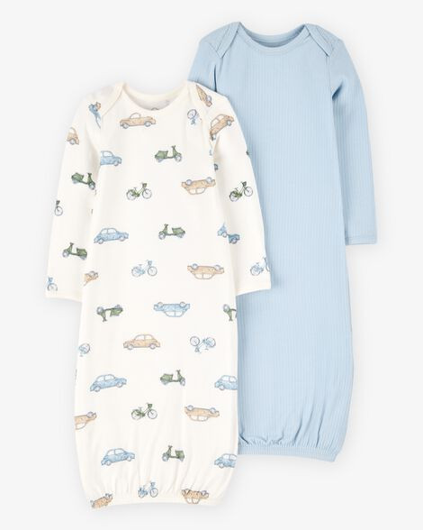 Baby Boy 2-Pack PurelySoft Sleeper Gowns - Blue | Carter's Inc