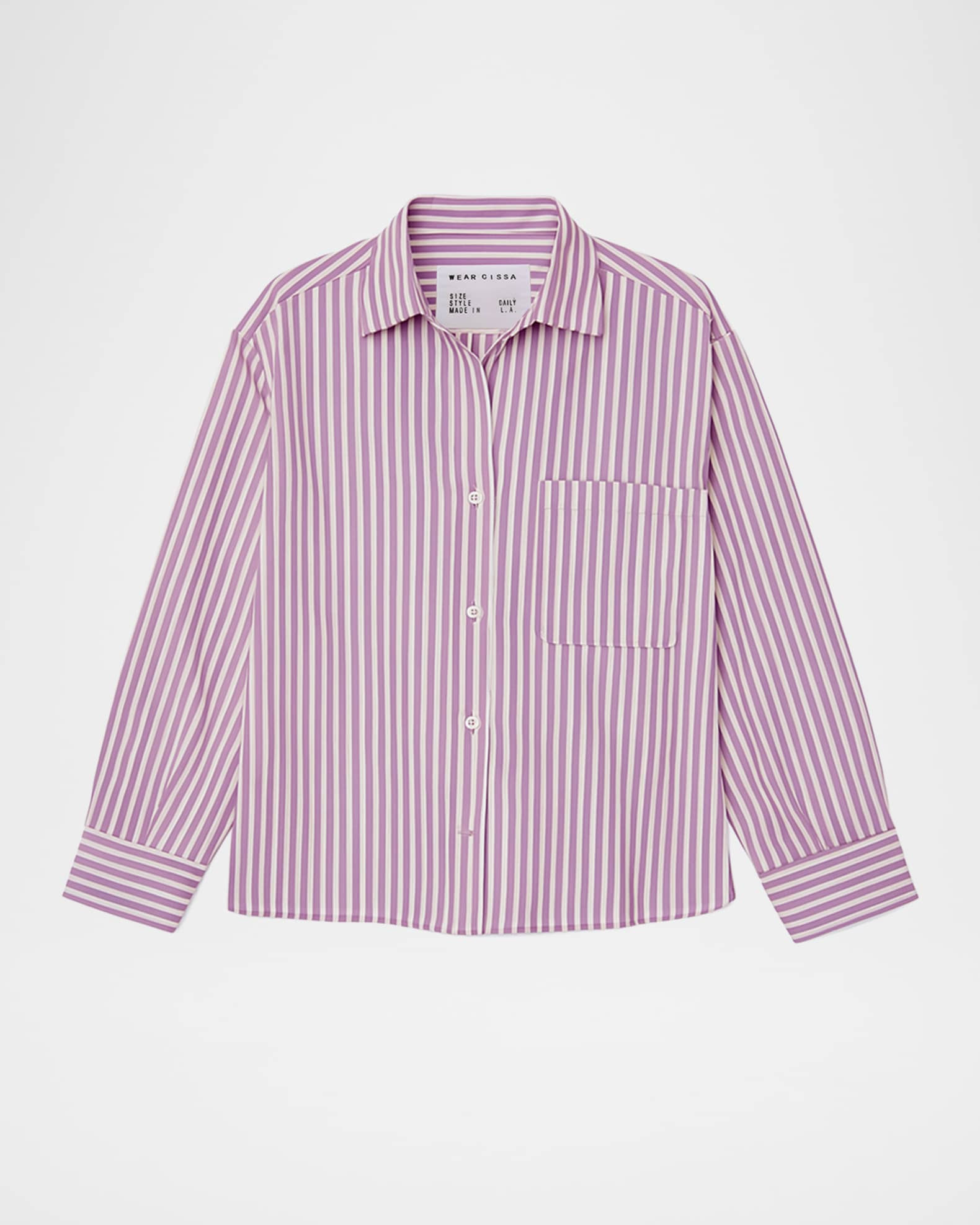 CISSA The Daily Striped Button-Front Shirt | Neiman Marcus