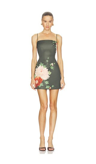 SAU LEE Piper Dress in Dark Green. - size 4 | Revolve Clothing (Global)