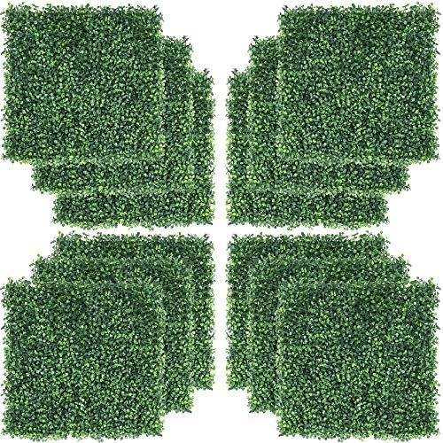 YAHEETECH 12 PCS 20"x 20" Artificial Boxwood Panels Topiary Hedge Plant, Privacy Hedge Screen UV ... | Amazon (US)
