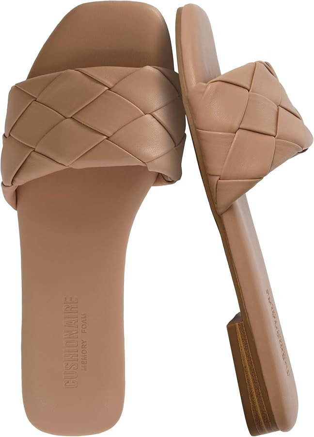 CUSHIONAIRE Franca Woven Slide Sandals Women Dressy or Casual with Memory Foam | Comfortable Summ... | Amazon (US)