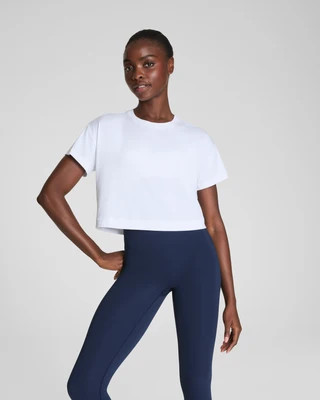 Spanx Women's BoostUp Cropped T-Shirt in Black | Spanx