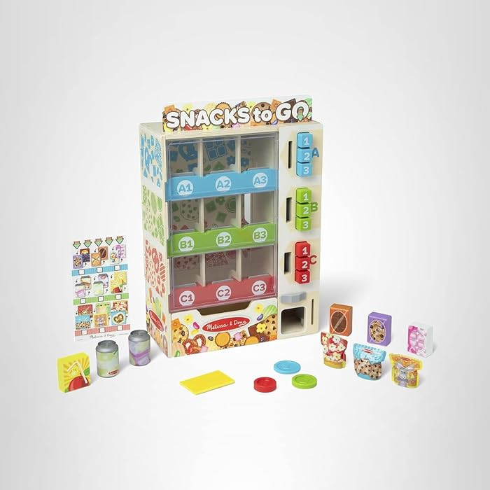 Melissa & Doug Sort-Stock-Select Wooden Vending Machine Toy with Play Food, Mini Vending Machine ... | Amazon (US)