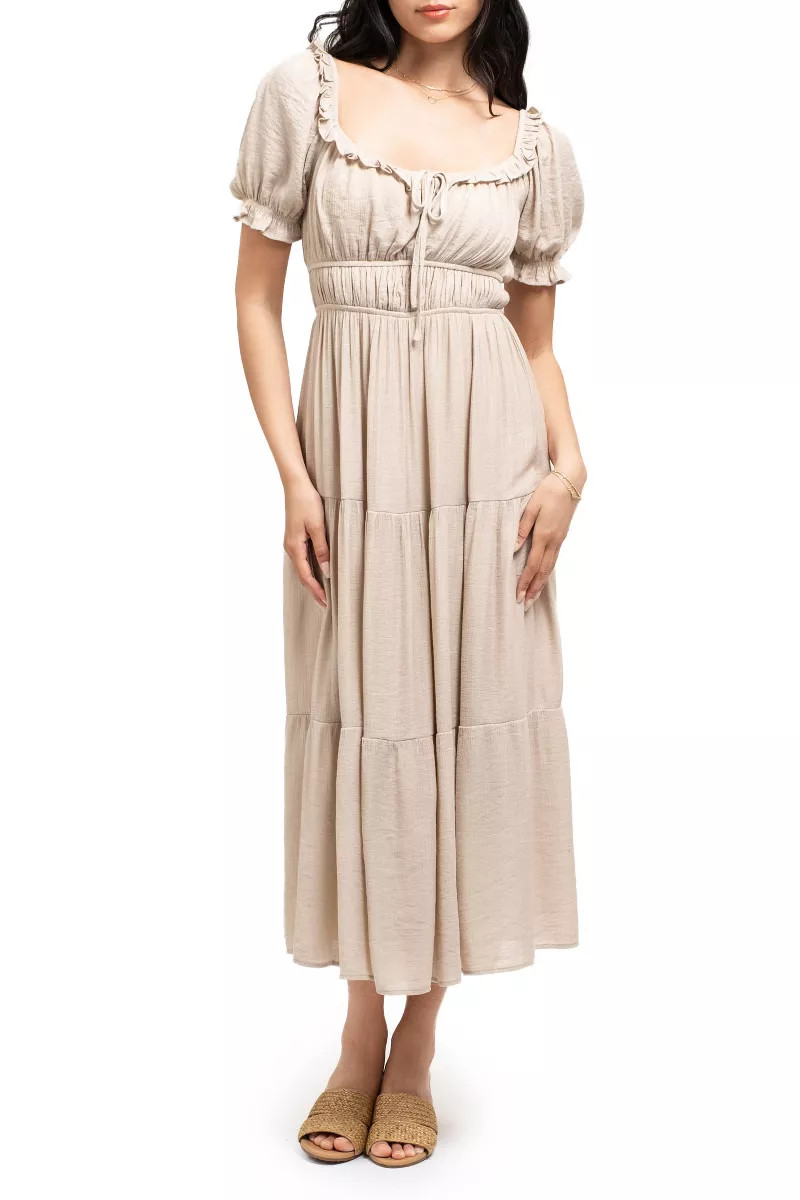 August Sky Womens Ruffle U-neckline Tiered Dress | Target