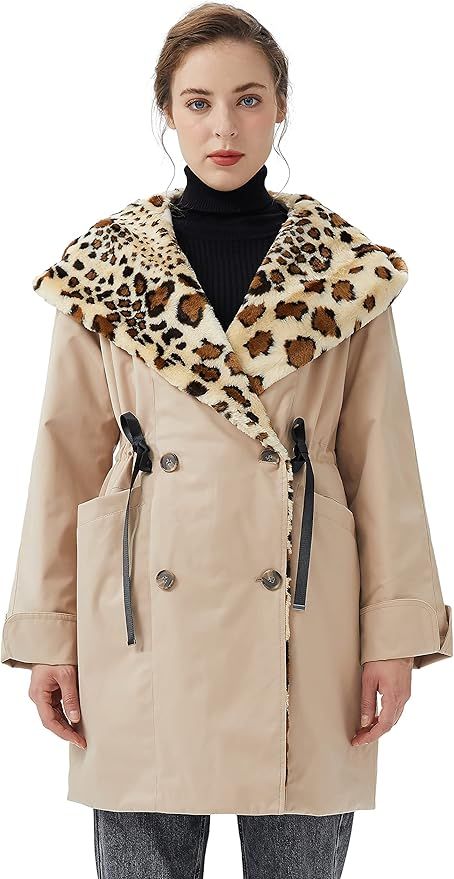 Orolay Women's Lapel Coat Fashion Jacket with Hood | Amazon (US)