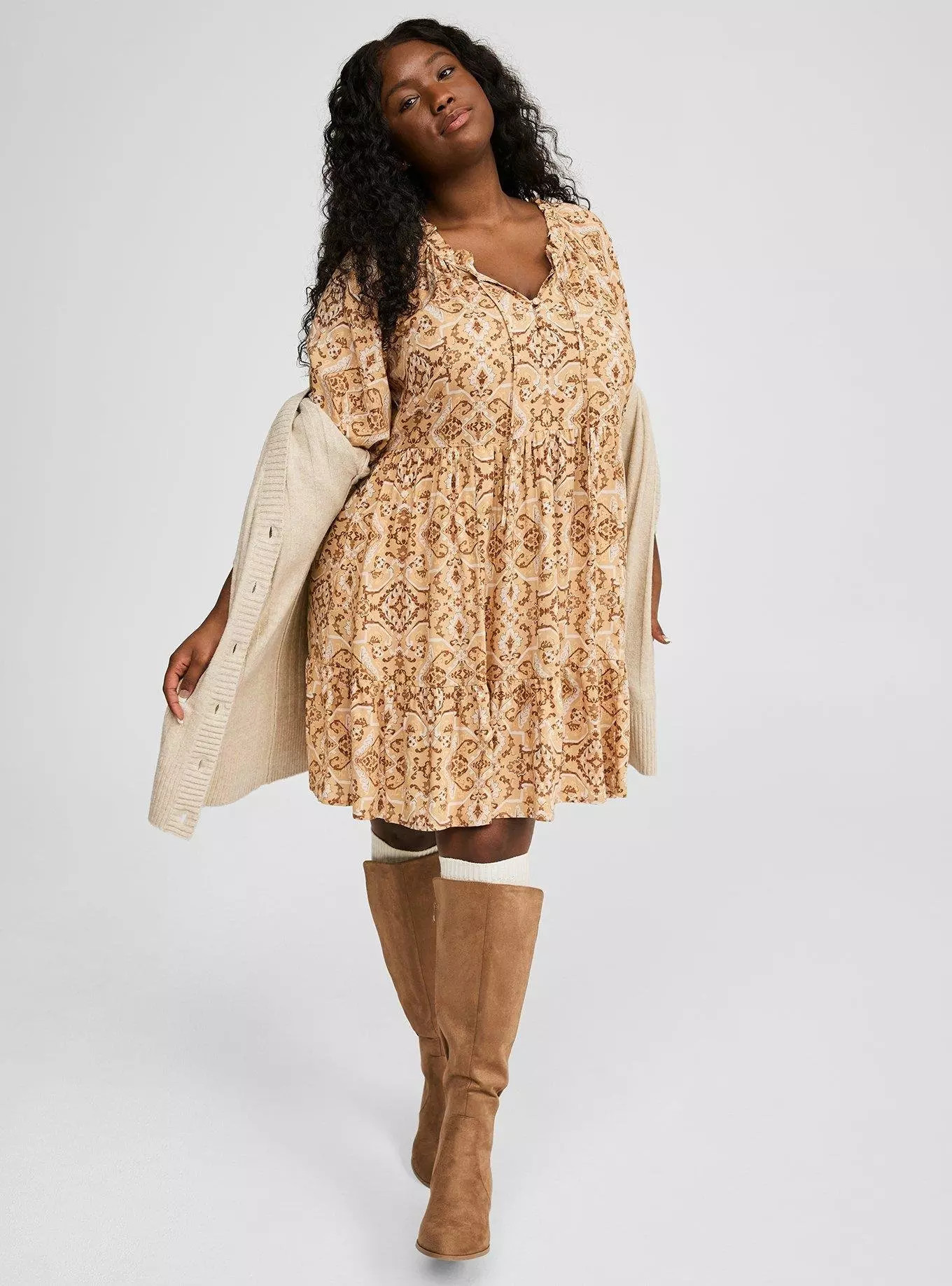 Challis Ruffle Mini Dress | Torrid (US & Canada)
