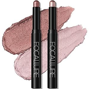 FOCALLURE 2 Pcs Shimmer Cream Eyeshadow Stick,Brightener Eyeshadow Pencil Crayon,Highlighter Eye ... | Amazon (US)