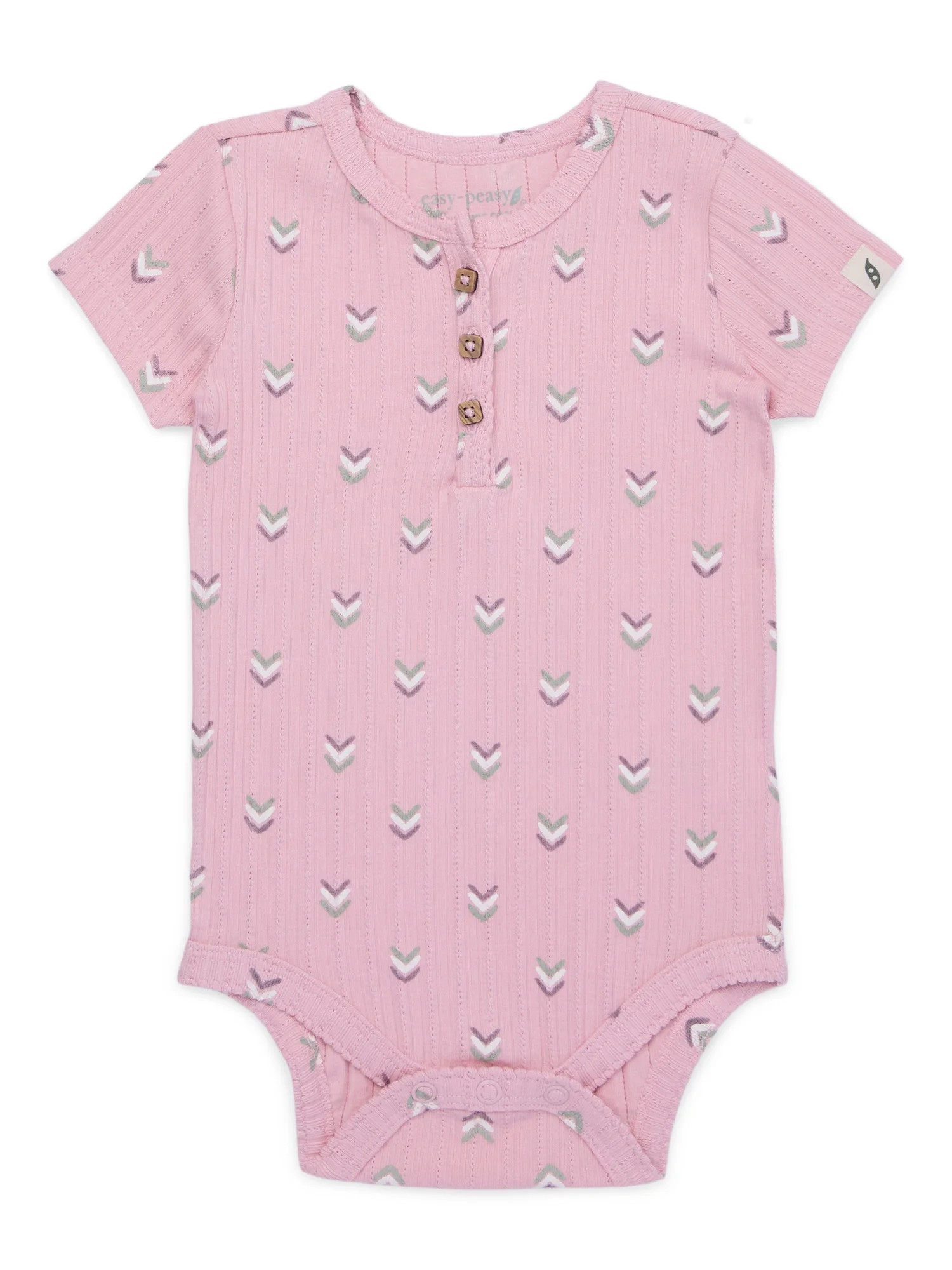 easy-peasy Baby Short Sleeve Henley Bodysuit, Sizes 0-24 Months | Walmart (US)