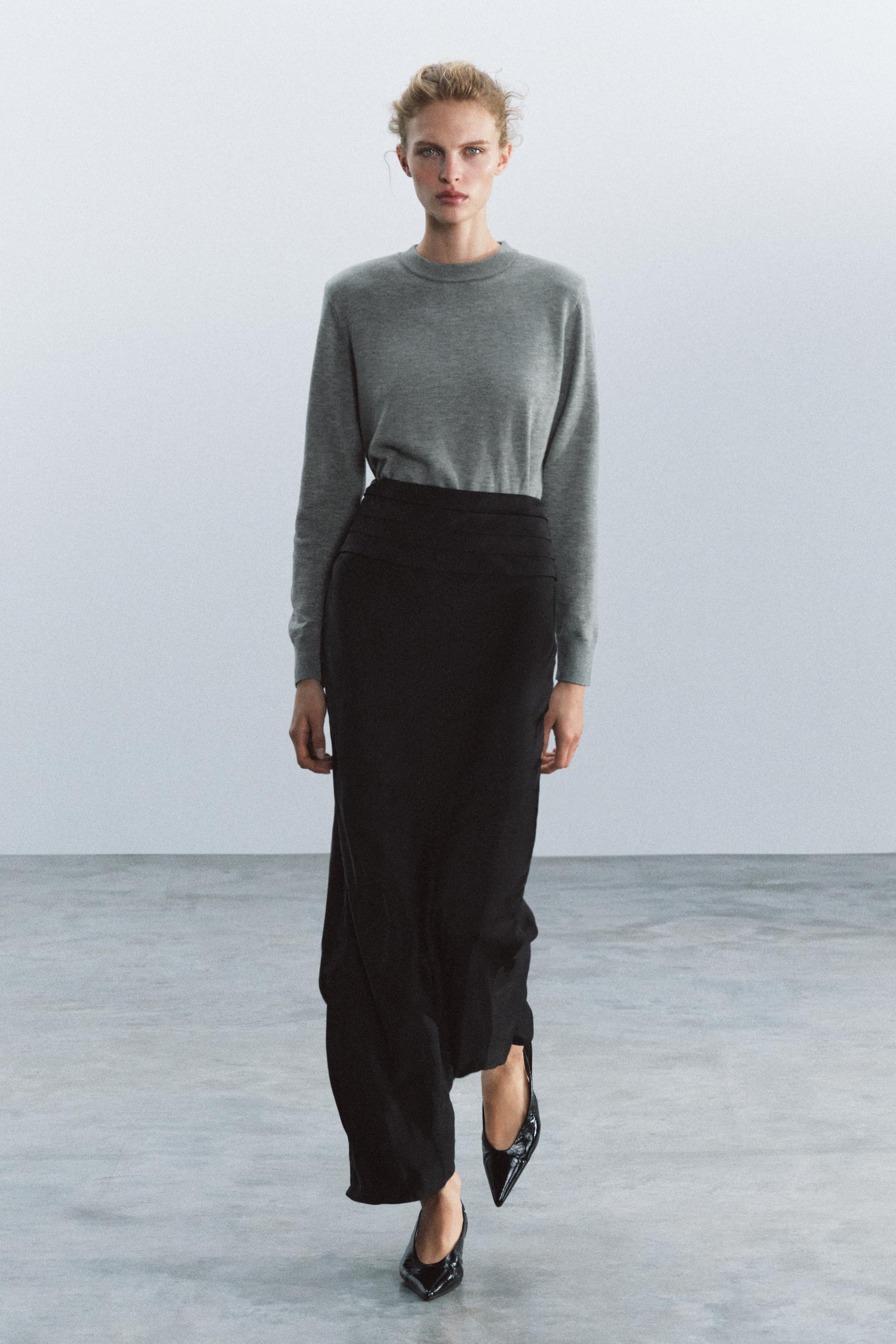 ZW COLLECTION SATIN PENCIL SKIRT | Zara US