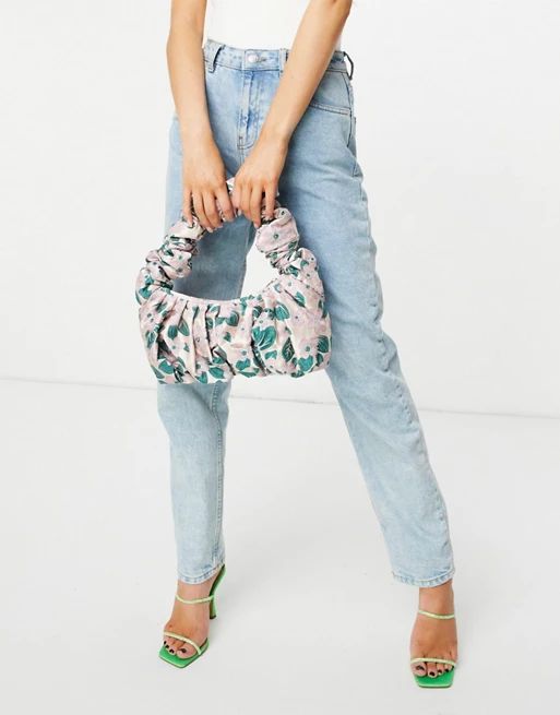 ASOS DESIGN super ruched shoulder bag in floral jacquard | ASOS (Global)