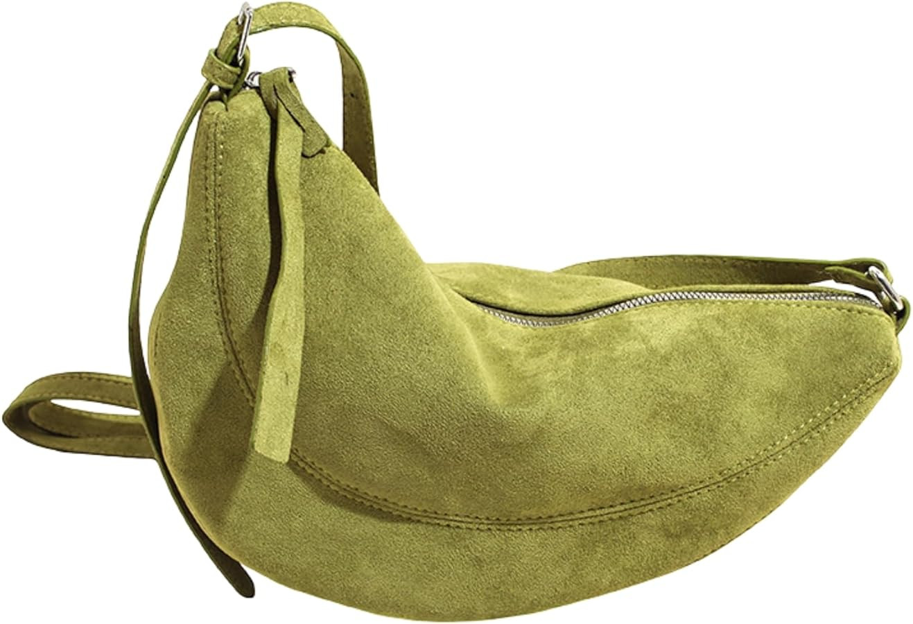 Faux Suede Sling Bag - Women's Crossbody Purse with Adjustable Long Strap, Lightweight Travel Sho... | Amazon (US)