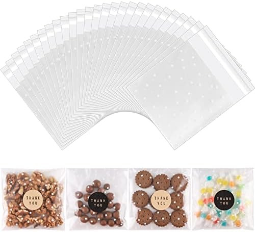 NPLUX 200PACK Self Adhesive Cookie Bags Cellophane Treat Bags Thank You Cookie Bags for Gift Givi... | Amazon (US)