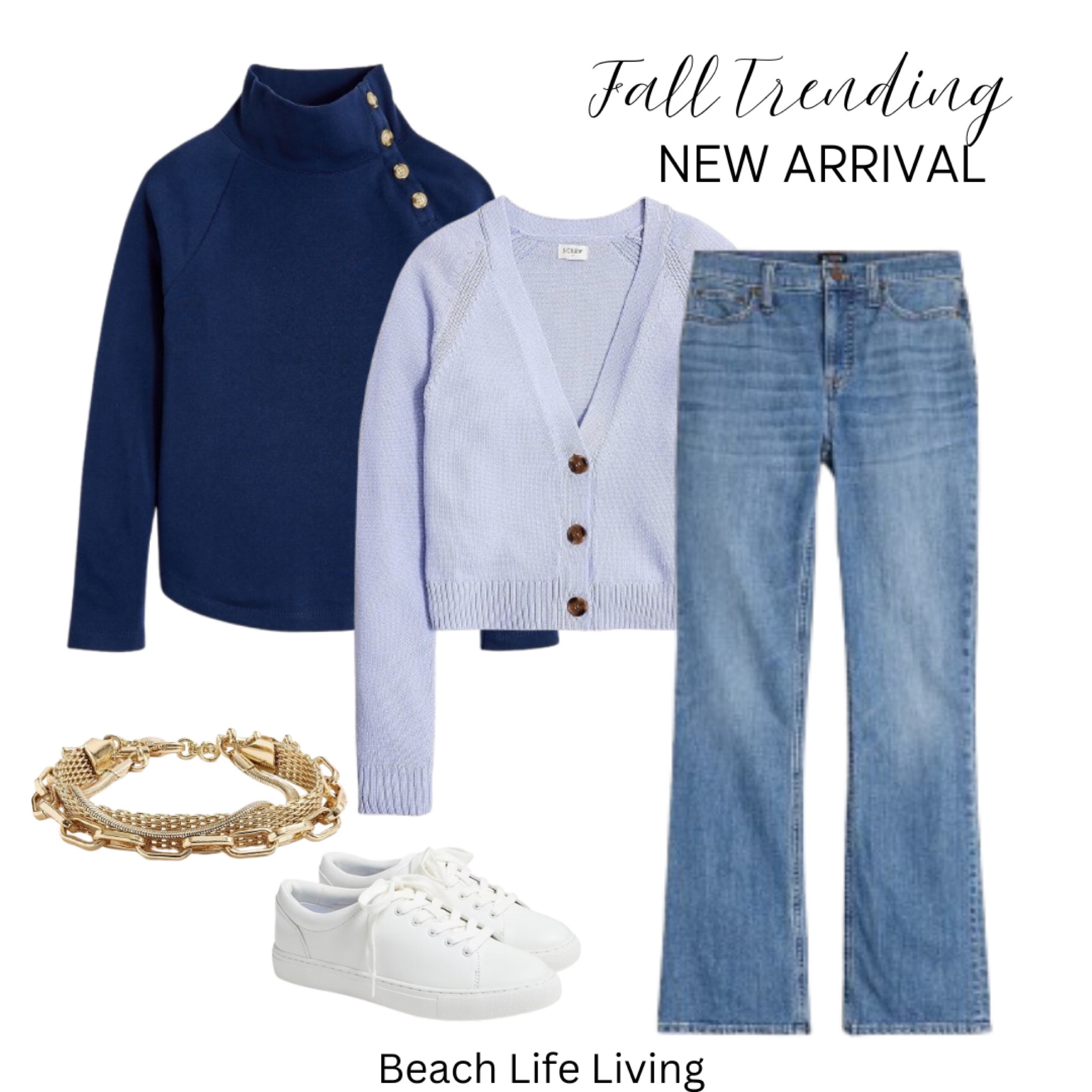Fall trending styles include my favorites from JCrew Factory 
Navy Sweater, Blue sweater Cardigan, jeans, white tennis shoes 

#LTKBeauty #LTKStyleTip #LTKFallSale