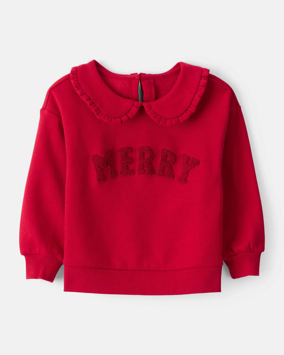 Toddler Girl DayDream Fleece Christmas Merry Long-Sleeve Pullover Sweatshirt - Red | Carter's Inc