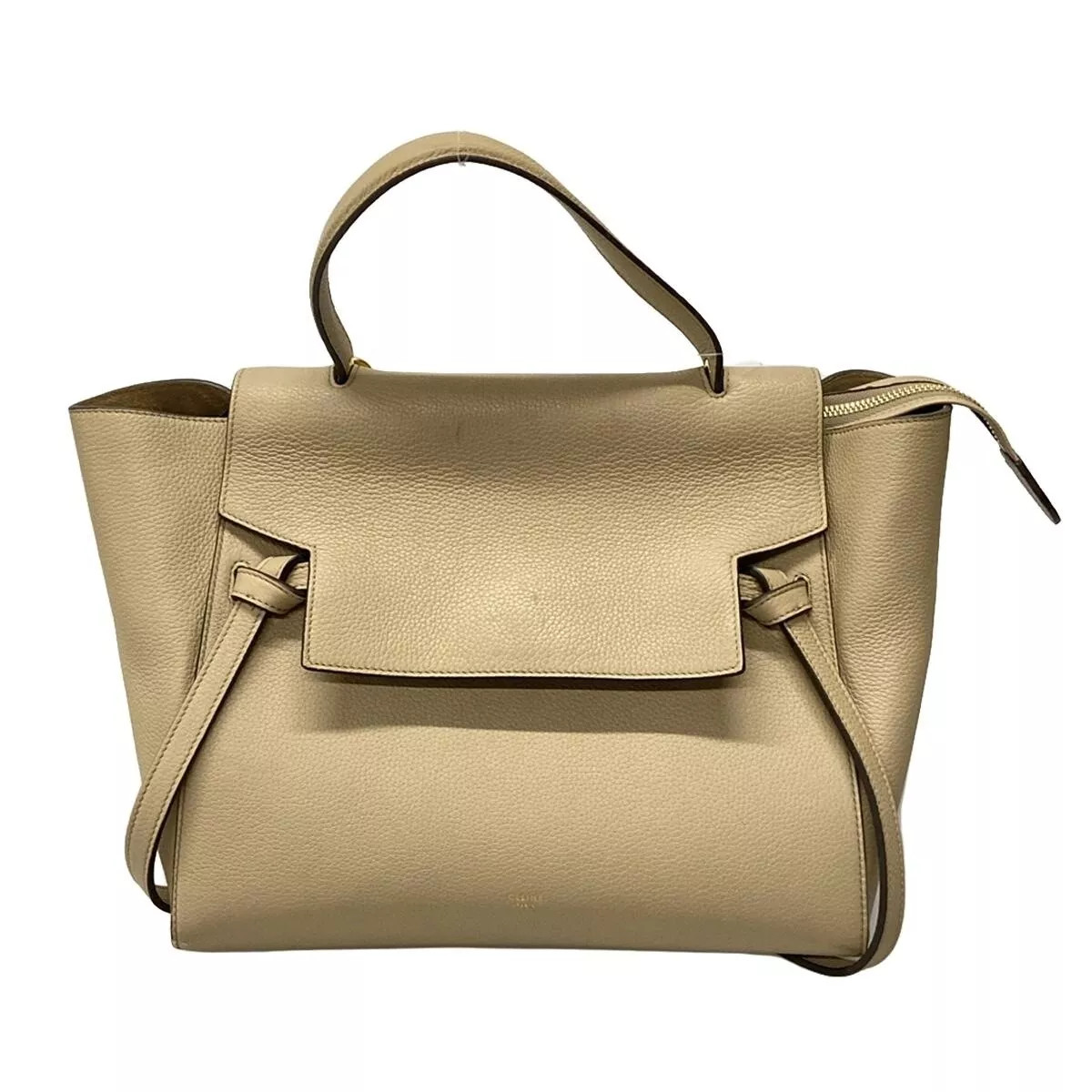 Auth CELINE Belt Bag Mini - Beige Grained Calfskin Handbag | eBay US