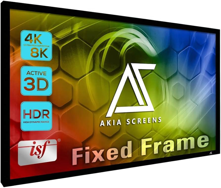 Akia Screens Fixed Frame Projector Screen 120 inch 16:9 8K 4K Ultra HD 3D Ready Wall Mount CINEWH... | Amazon (US)